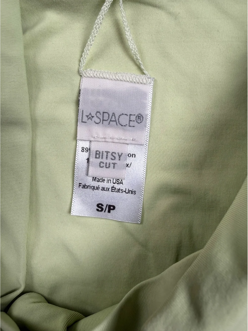 L*Space Bitsy Ribbed Bikini Set Sage Green Size Small V Wire High Leg USA